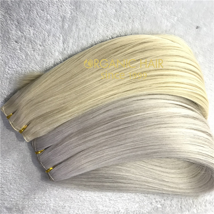 Full cuticle remy human hair extensions-- hand tied weft #60#60A  C45